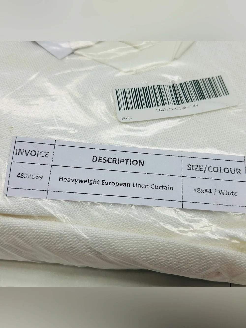 NWT QUINCE Set Of 2 48x84 Heavyweight European Linen Curtains White 8964